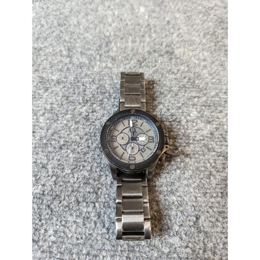 Armani Exchange AX1514 45mm Dark Gray Stainless Steel Mens Watch( Needs Battery)